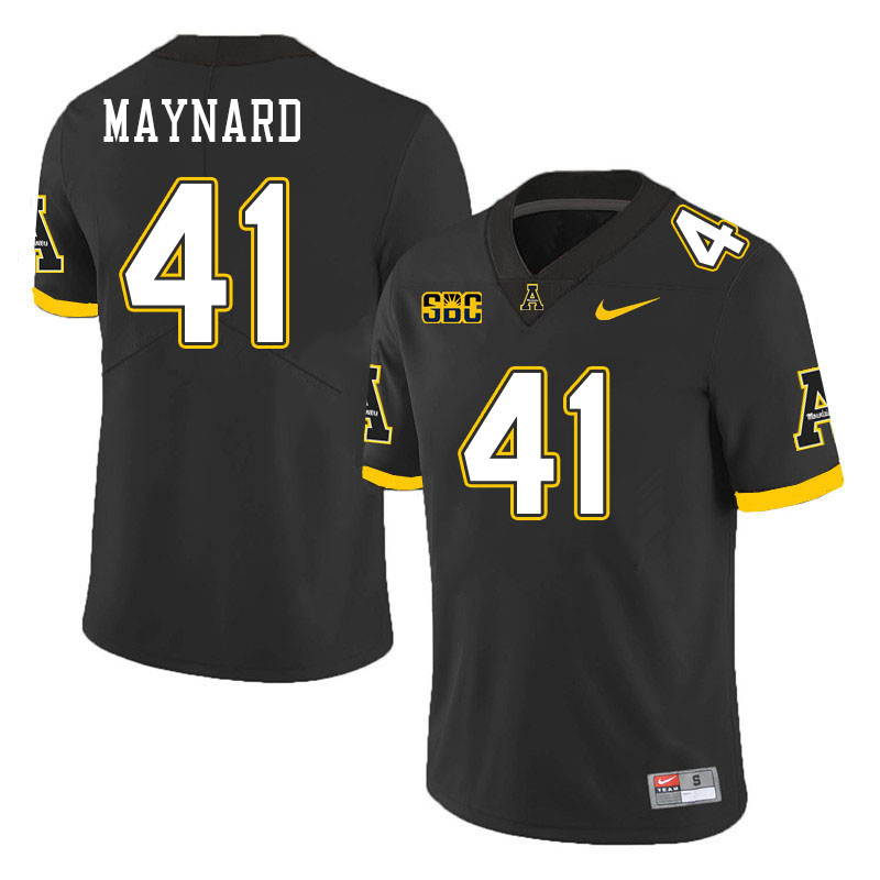 Men #41 Conner Maynard Appalachian State Mountaineers College Football Jerseys Stitched Sale-Black
